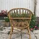 Set of 3 vintage rattan armchairs