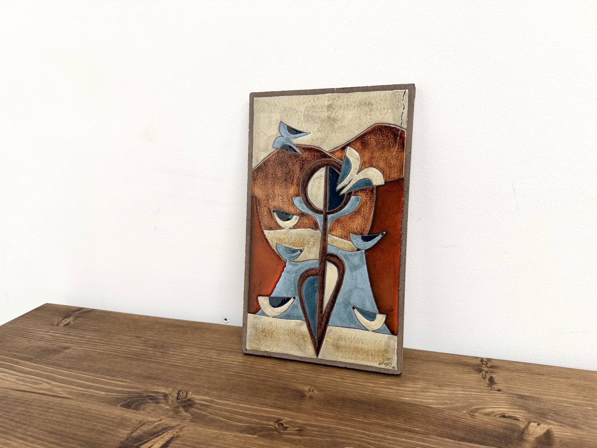Decorative wall panel in glazed stoneware – 1970s