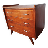 Oak chest of drawers with compass foot, vintage reconstruction