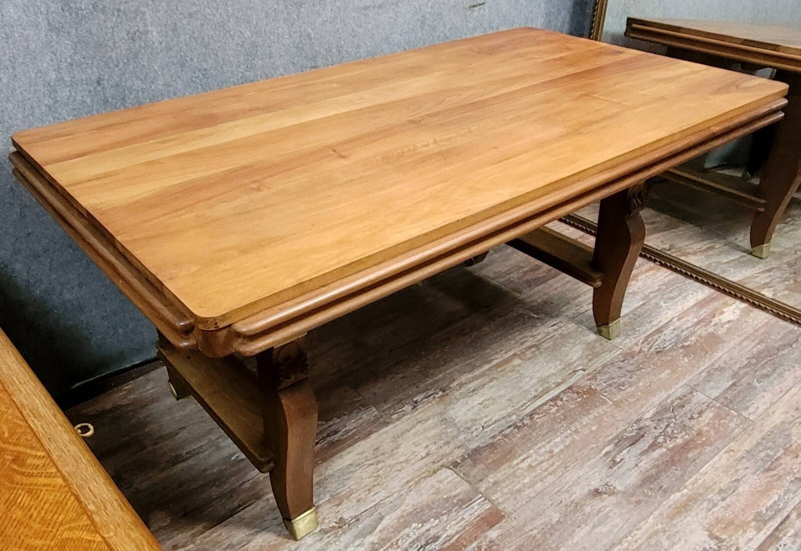 Art Deco period dining table in blond mahogany circa 1950