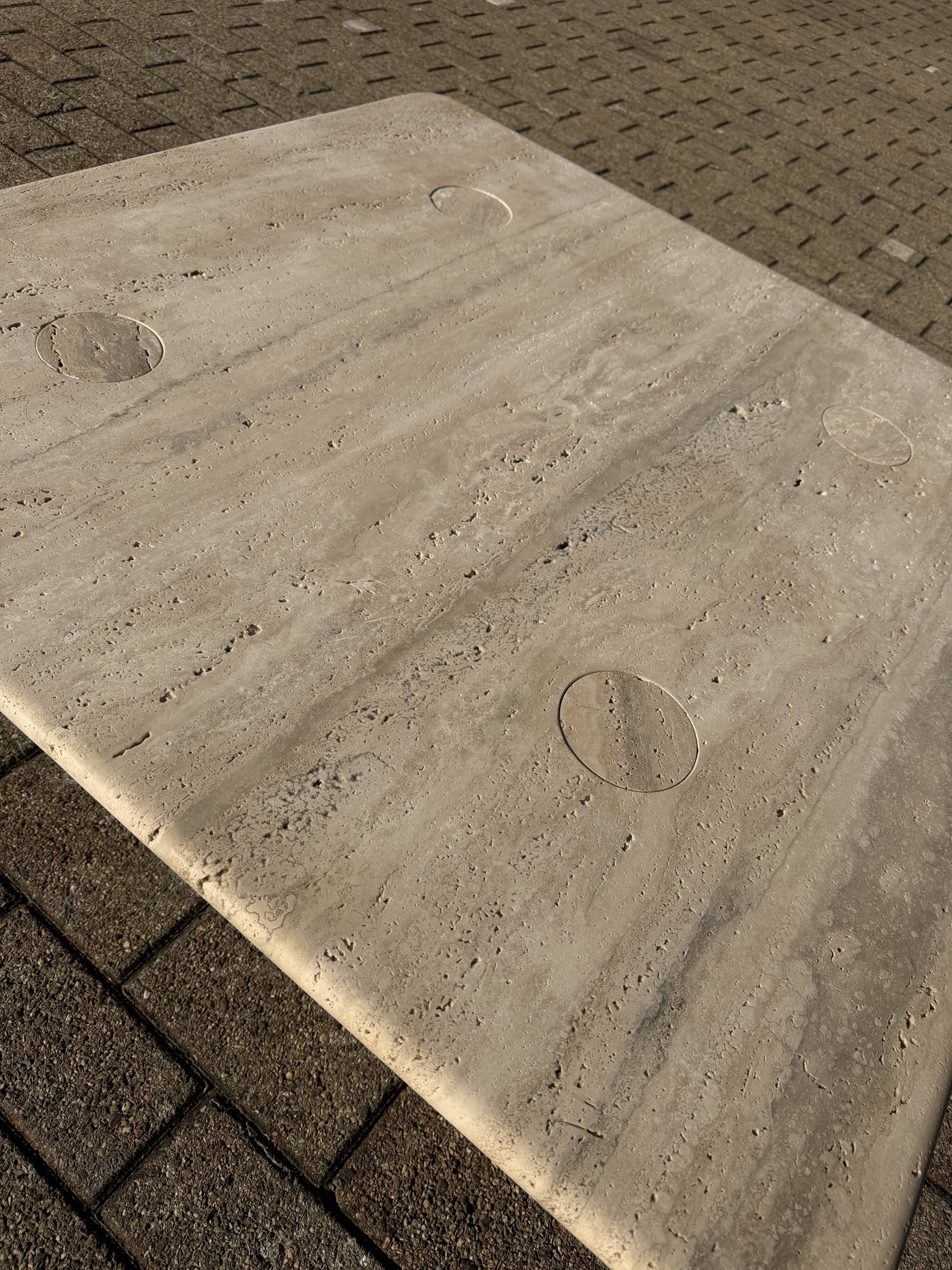 Travertine coffee table Angelo Mangiarotti for Up&Up 1970s