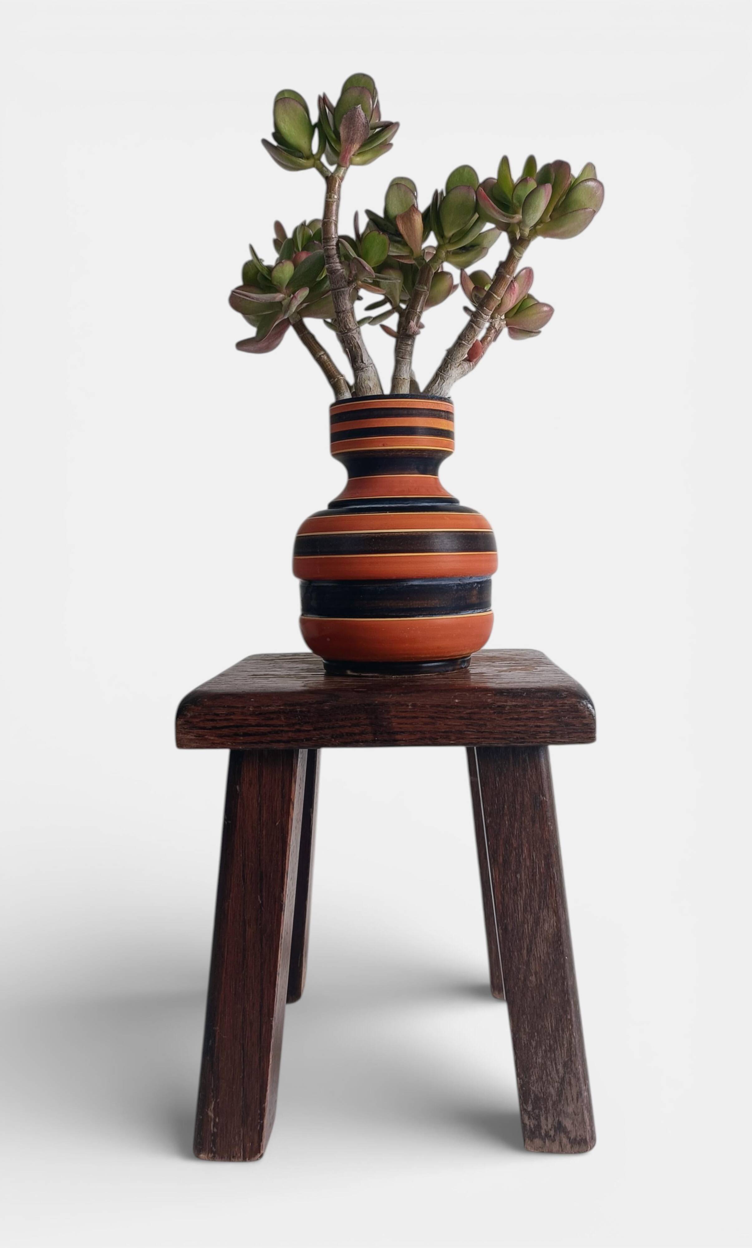 Vintage Rustic French Oak Stool in Pierre Chapo Style, Early 20th-C