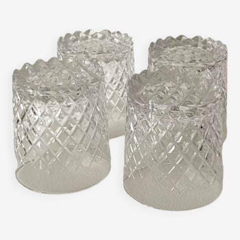 Lot de 4 verres a whiskey  en cristal