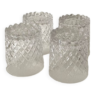 Set of 4 crystal whiskey glasses