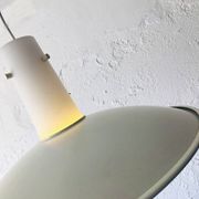German opaline and metal pendant light, 1960s