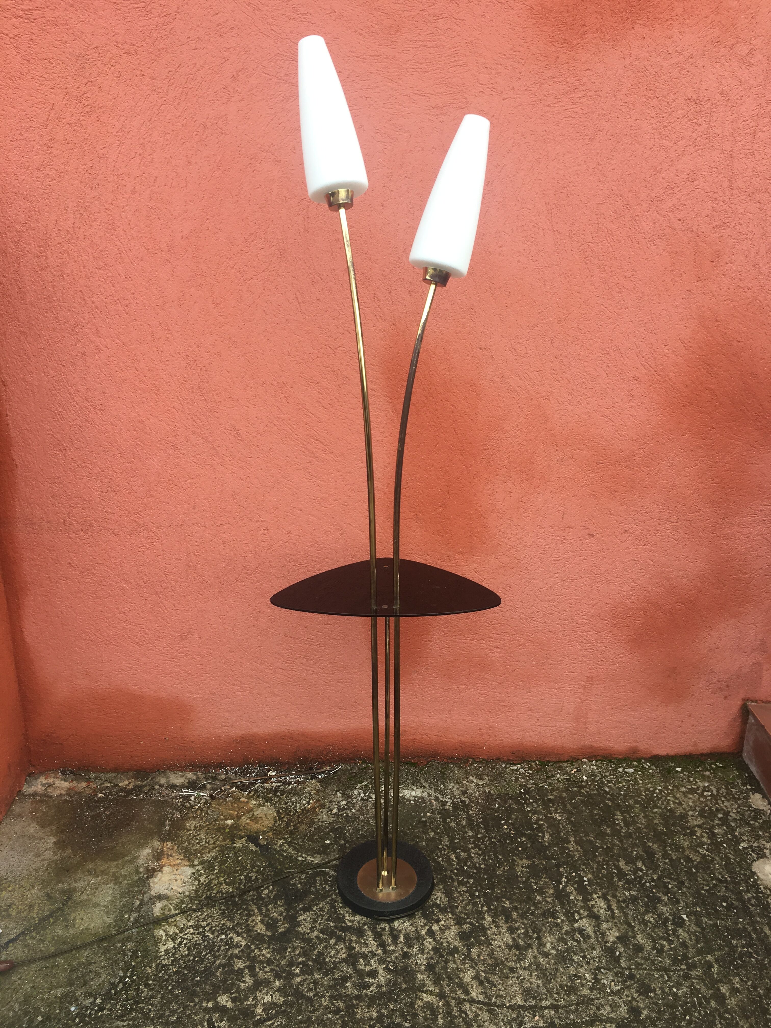 Floor lamp 50s brass