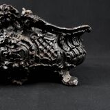 Antique black cast iron planter from the late 19th century Rocaille style