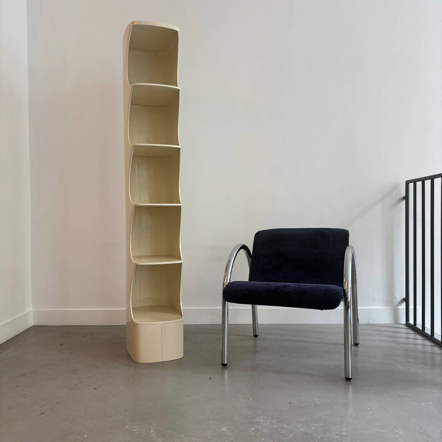 Étagère en ABS laqué beige par Valérie Doubroucinskis pour Rodier, années 70