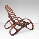 Fauteuil en bambou moderne du milieu du siècle, Italie, années 1960