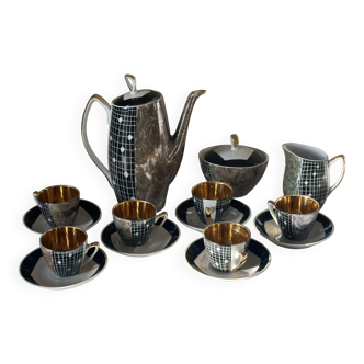 Service à café porcelaine chodziez design vintage années 50 60