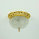 Vintage soelken ceiling lamp textured glass and gilt aluminum 1970s - 2 available