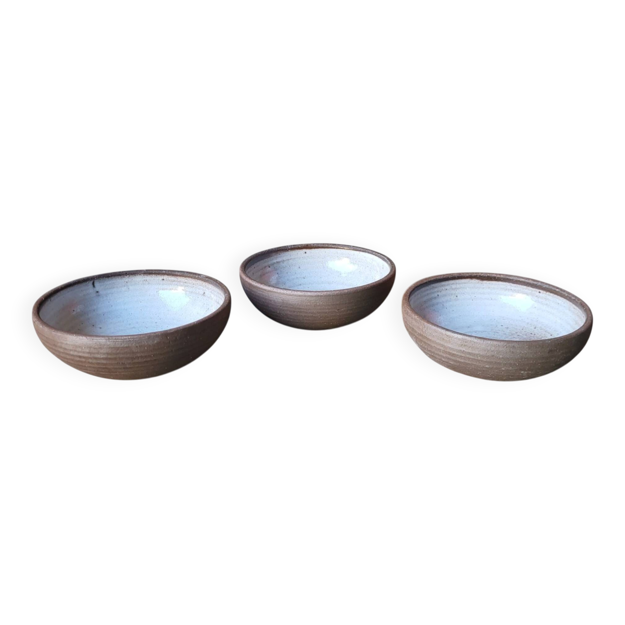 3 stoneware bowls from Ratilly / J&N Pierlot / Puisaye