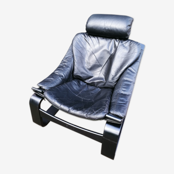 Kroken leather chair sweden vintage 70