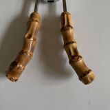 Pince à glaçons acier et bambou 1960 dlg Adnet