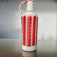 Bottle in red and white scoubidou 50-60s