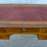 Walnut flat desk with 5 drawers