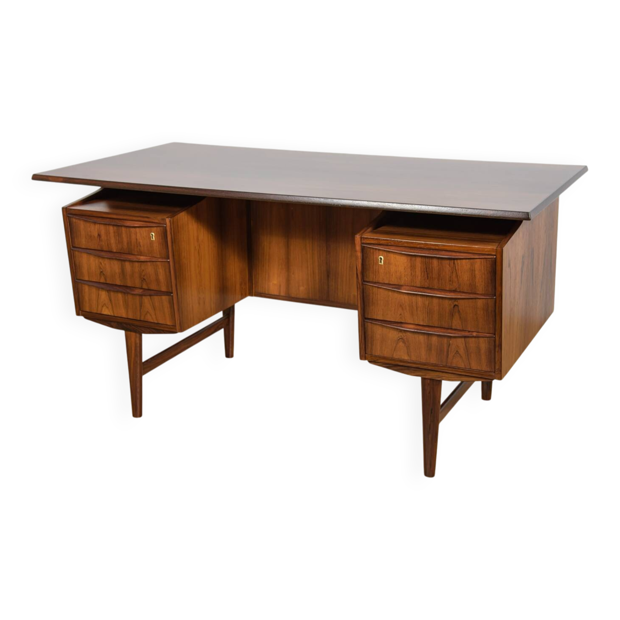 Mid-century freestanding rosewood desk, Denmark, 1960s