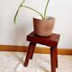 Vintage wooden brutalist farm stool
