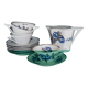 Service of cups and milk jar in fine porcelain from Limoges Art Deco