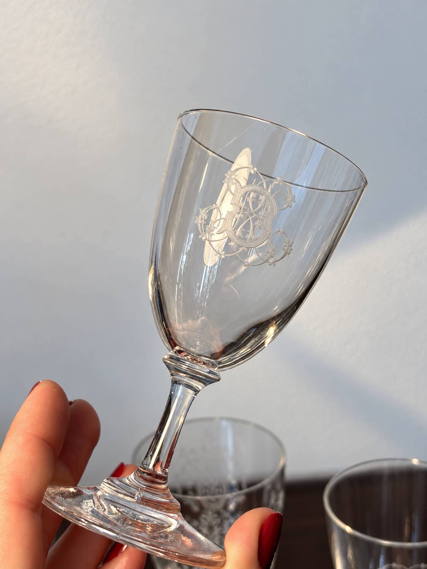6 Baccarat glasses Funel shaped late 19th - early 20th century 