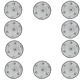 Set of 10 small dessert/appetiser plates Niderviller model "P"