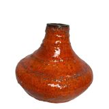 Carstens Workshop, 20th century red ceramic pot with handle