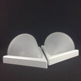 Space Age wall lights in ABS plastic and frosted glass, set of 2