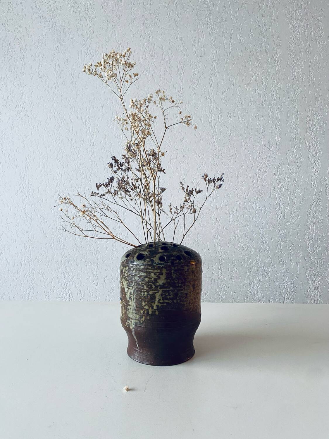 Large stoneware flower vase signed Bodin