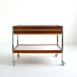 Scandinavian serving trolley / Trolley on wheels with drawer 1960s