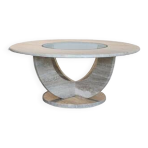Table basse ronde travertin