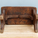 Marche pied en bois brut