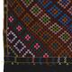Large vintage Turkish kilim, graphic blue and pink, 282 x 203 cm.