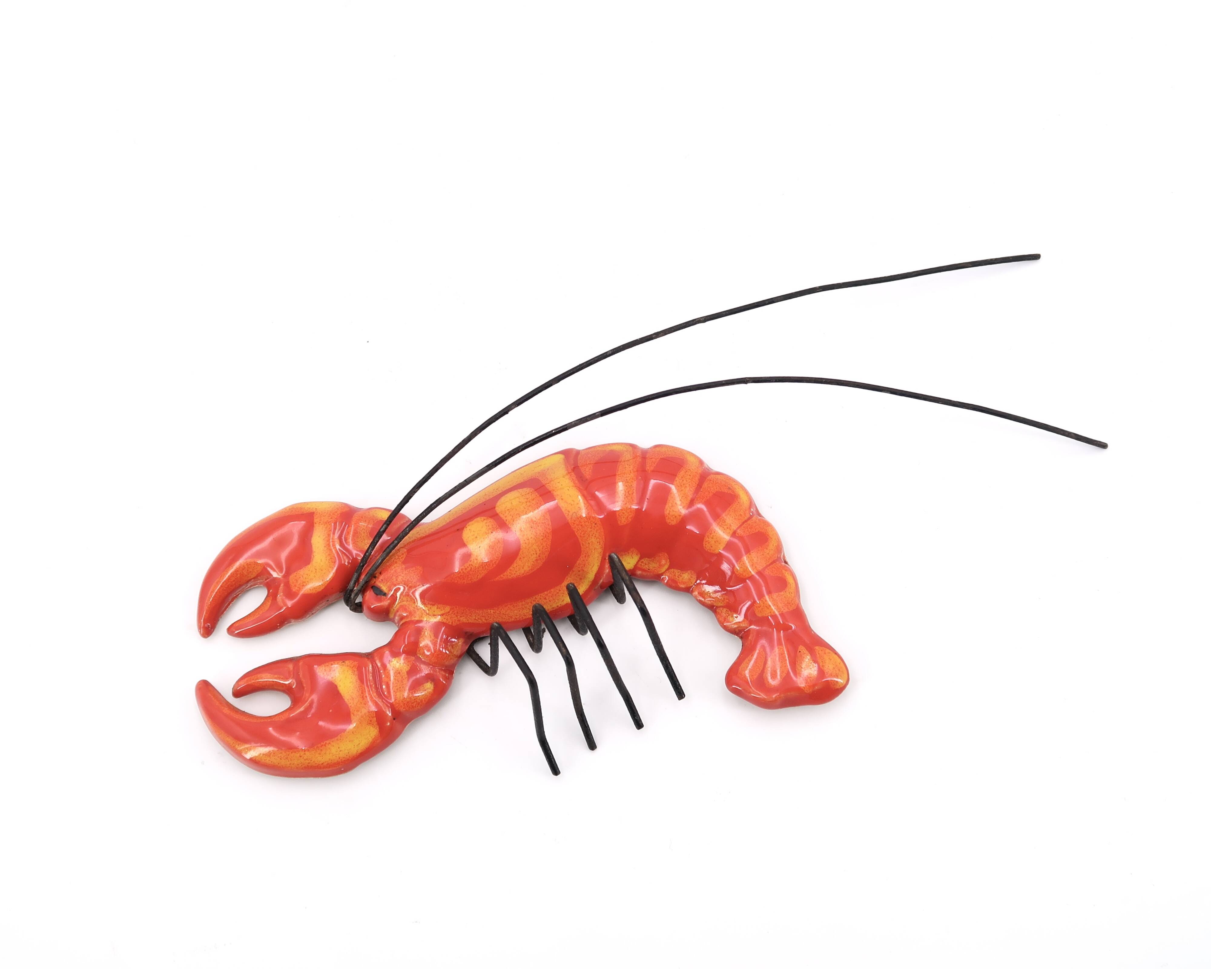 Ceramic wall lobster and crabs, Vallauris 1950s