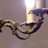 Bronze chandelier 5 branches leaf pattern