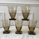 Set of 5 glasses in art deco smoked glass 30s