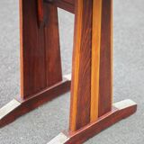 Vintage formica bistro table, wooden base side table