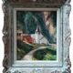 Oil on canvas landscape church of RU Rinaldi 20th century