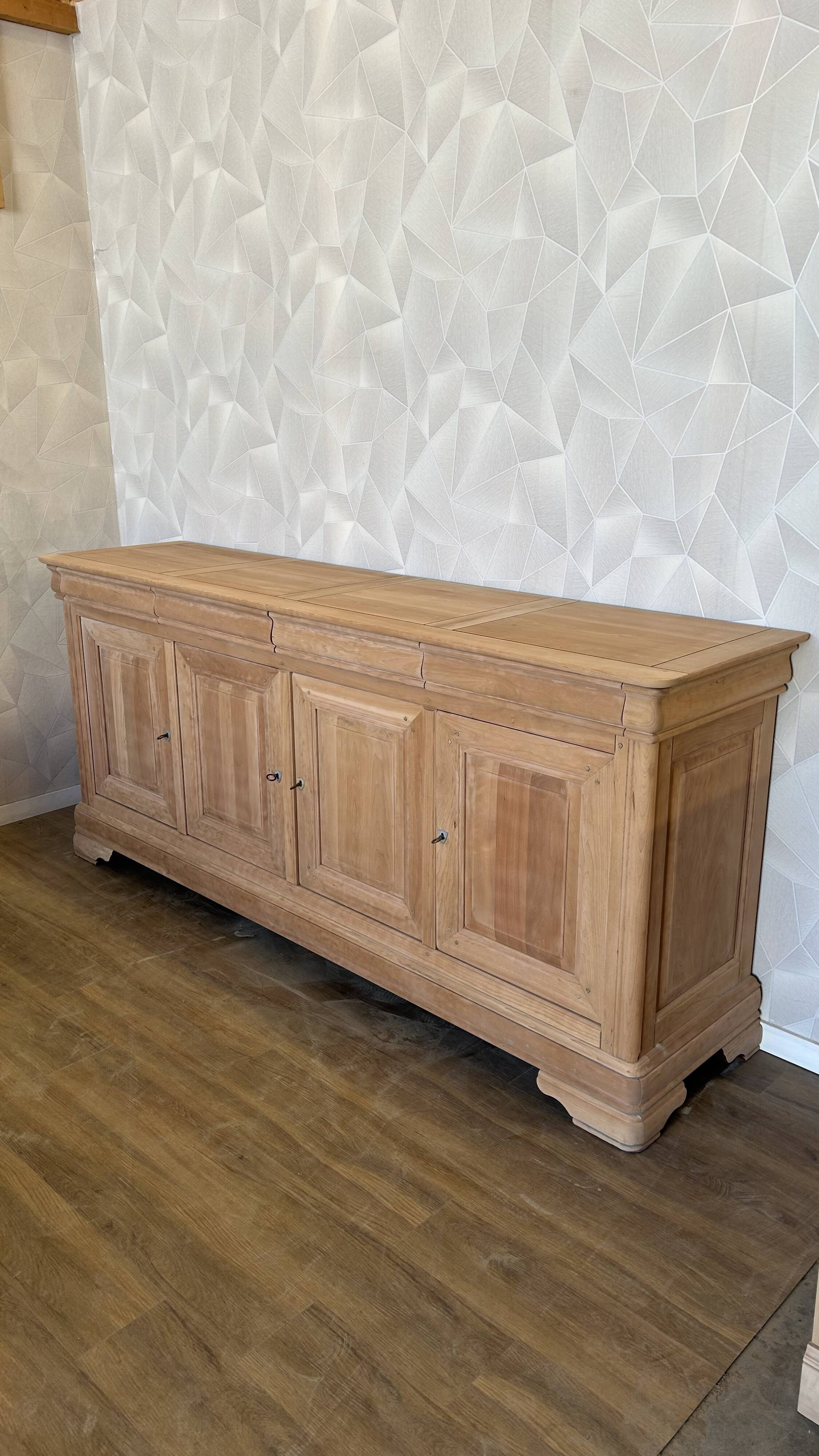 Large Louis Philippe buffet with 4 airbrushed doors