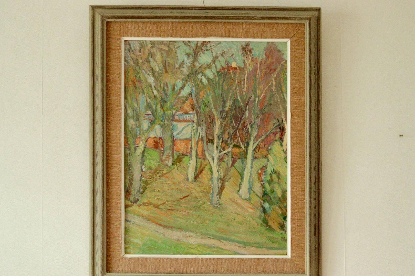 Huile sur panneau suédoise originale – « Paysage d'automne »