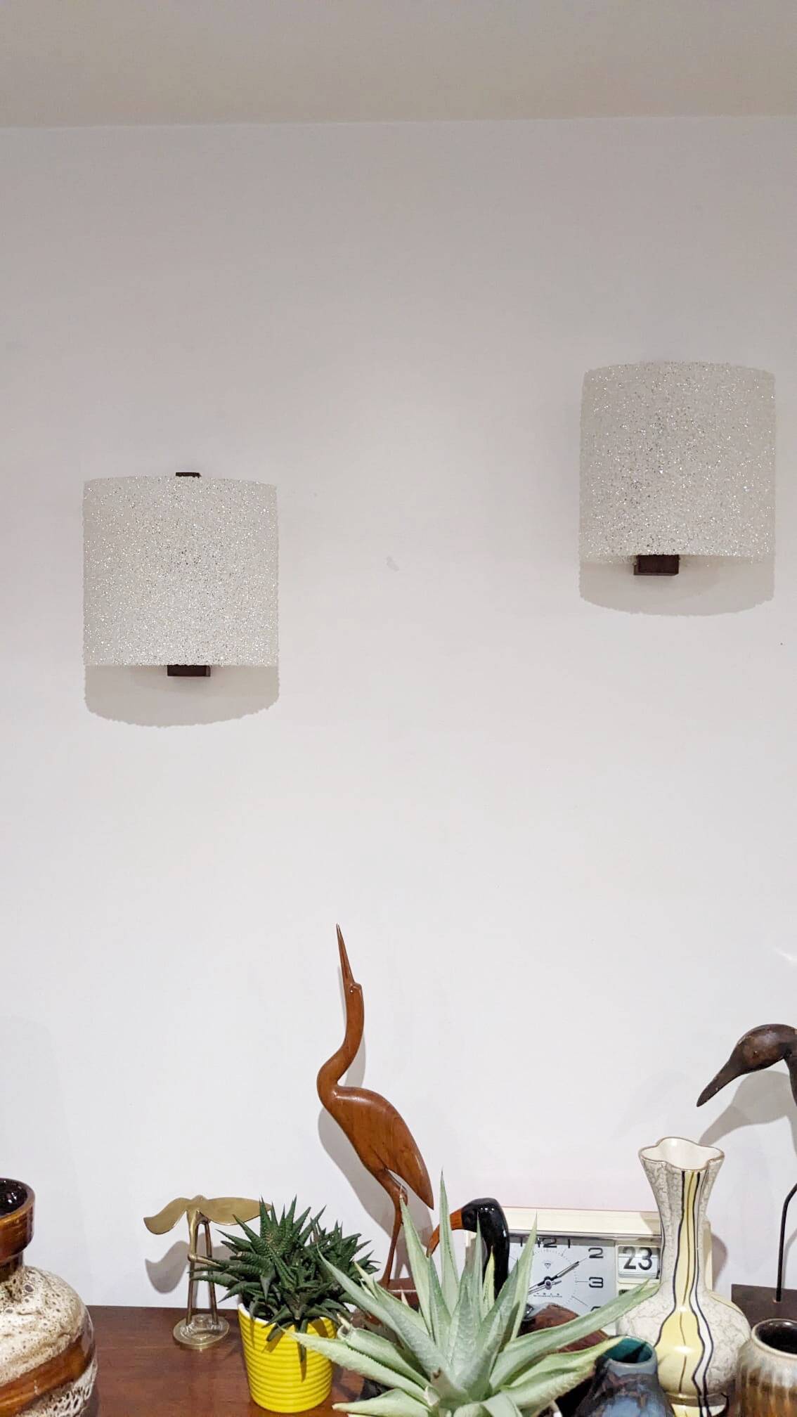 2 Scandinavian design wall lights from the 60s
