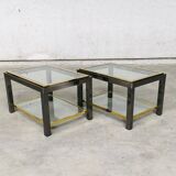 Hollywood Regency Two-Tier Sofa End Tables, 1970s, Set of 2