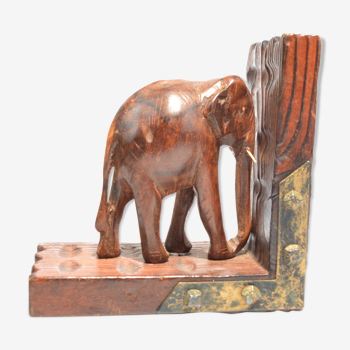 1960s Rosewood bookend with a Sri Lanka elephant motif