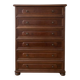 Brown antique-style wooden chest of drawers with 6 drawers.