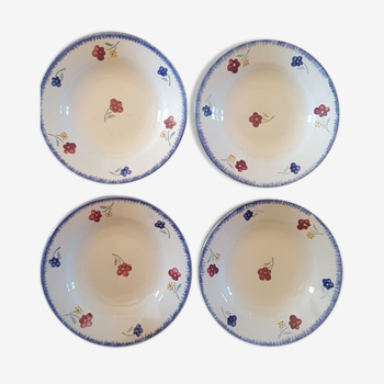 Set of 4 plates Digoin Sarreguemines model Mary Lou