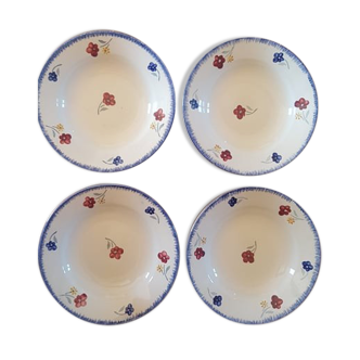 Set of 4 plates Digoin Sarreguemines model Mary Lou