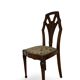 Ensemble de 6 chaises de salle à manger en noyer sculpté Art Déco, années 1920/1930