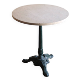 Round white marble bistro table