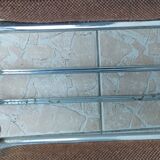 Set of 6 vintage low chairs in chrome metal