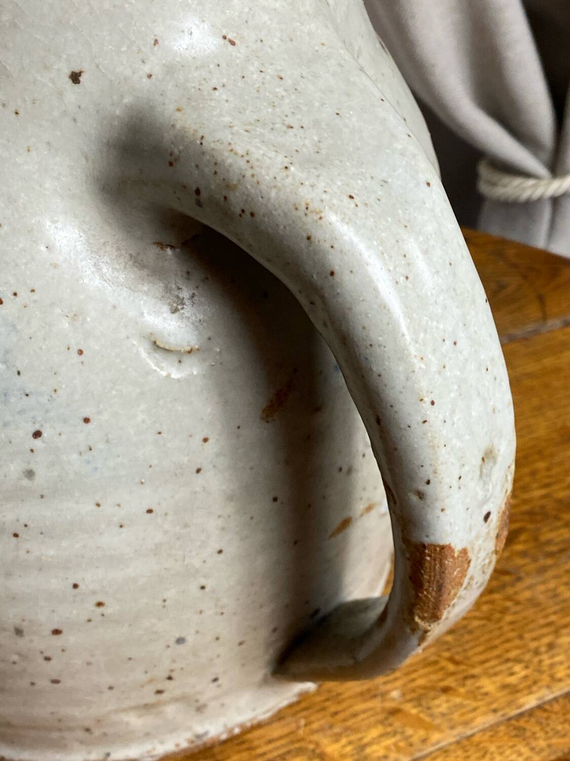 Large pyrite stoneware pitcher