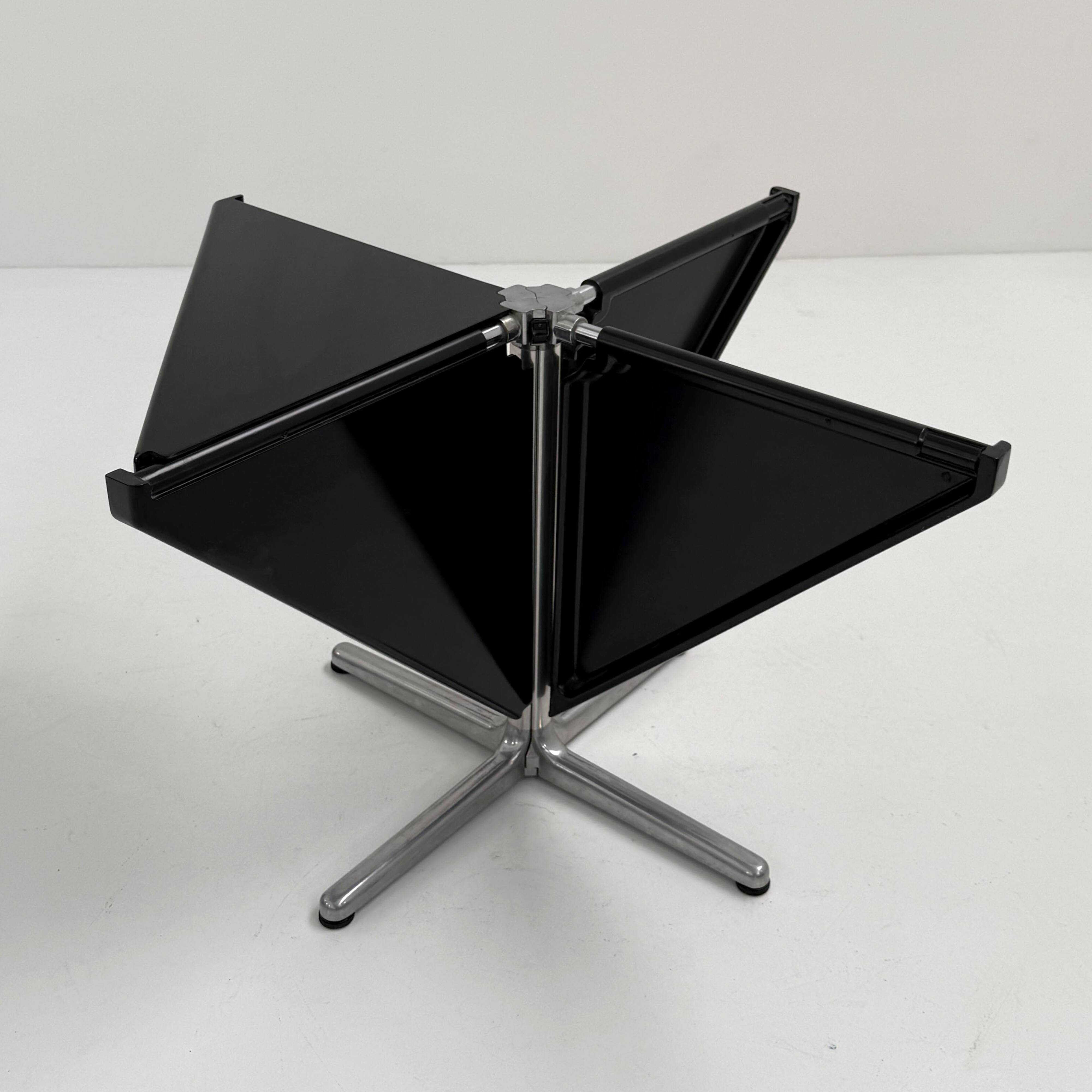 Black Plana folding table by Giancarlo Piretti for Anonima Caste